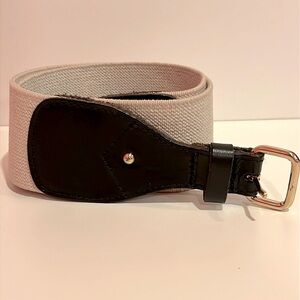 Club Monaco Stretch Belt Natural and Black Leather Size Medium/Large